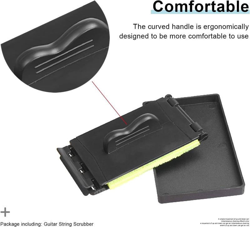 MAXCHEER Guitar String Cleaner Scrubber, Fingerboard Cleaning Cloth, Guitar Fretboard Cleaner Wiper, Cleaning Maintenance Care Kit for Guitar/Bass/Mandolin/Ukulele（2 Pack） - Image 4